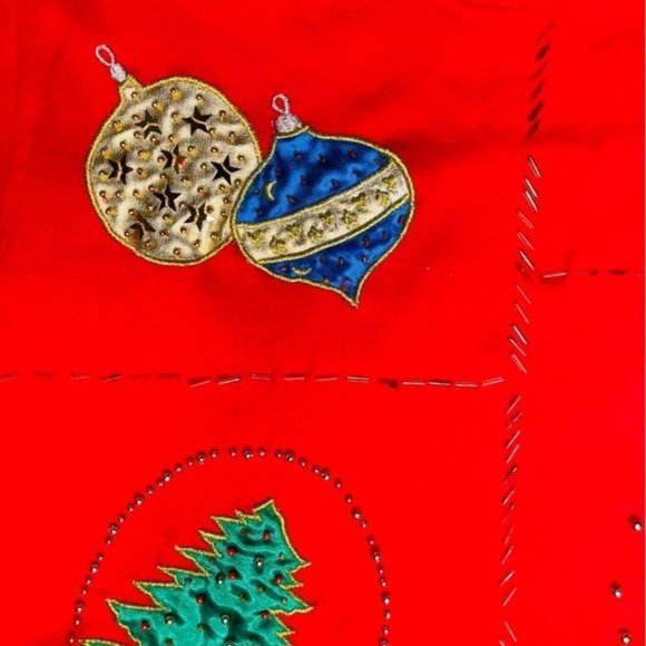 Vintage Victoria harbor sequin beaded Christmas sweater ornaments tree large - Picture 5 of 6